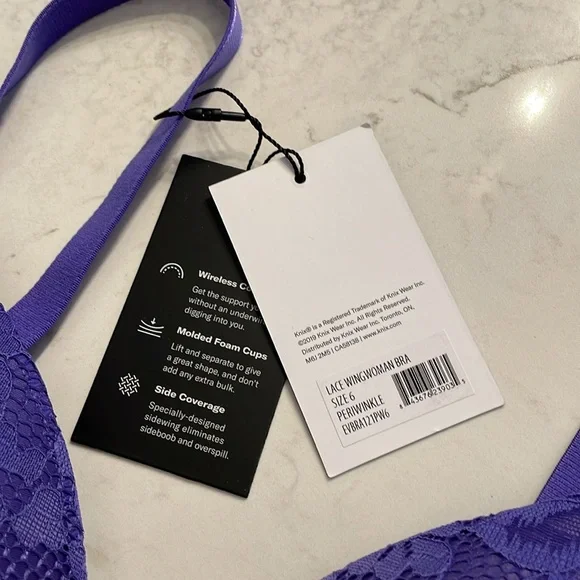 Knix Lace WingWomen Contour Periwinkle size 6 Bra - Picture 5 of 9